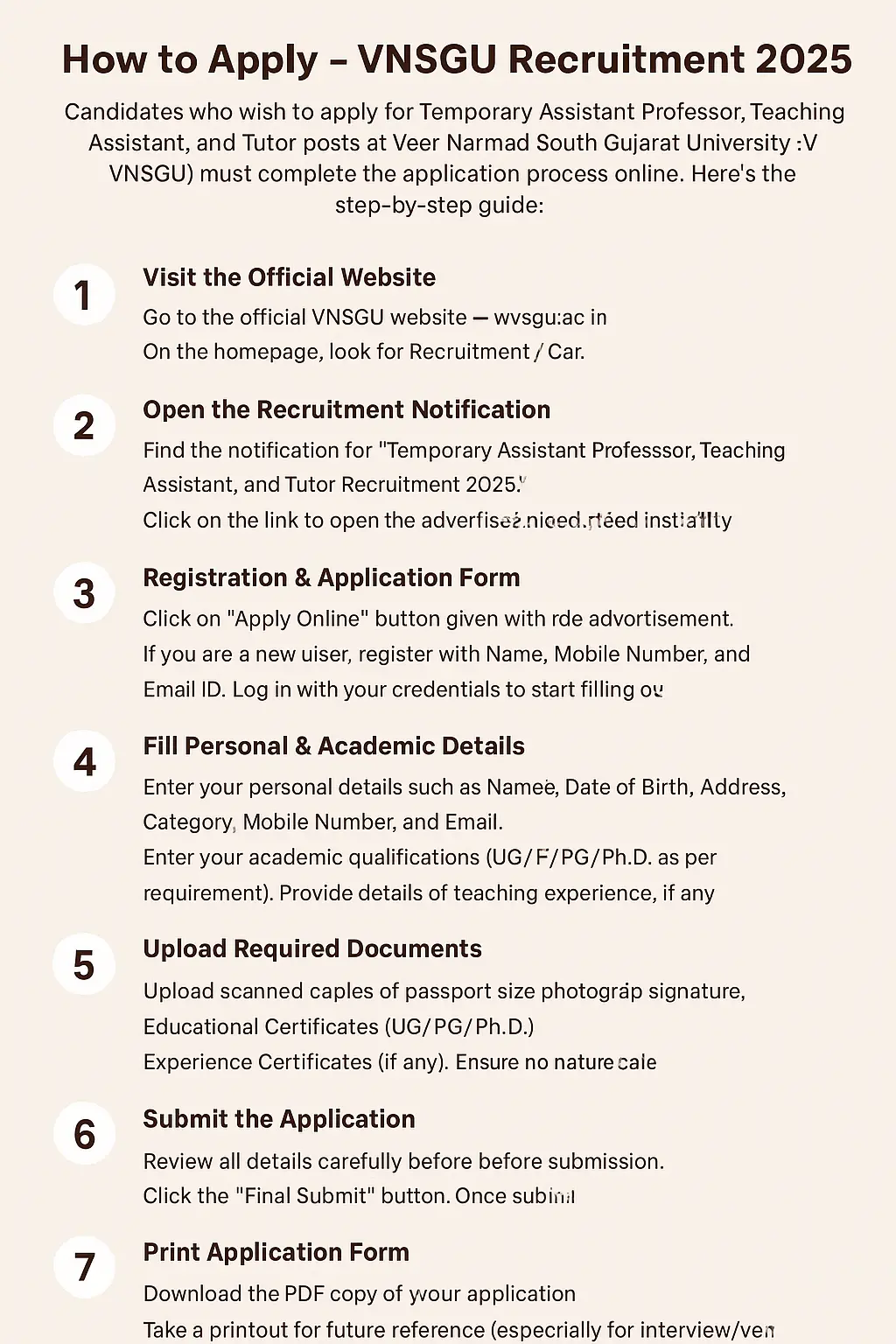 VNSGU Recruitment 2025