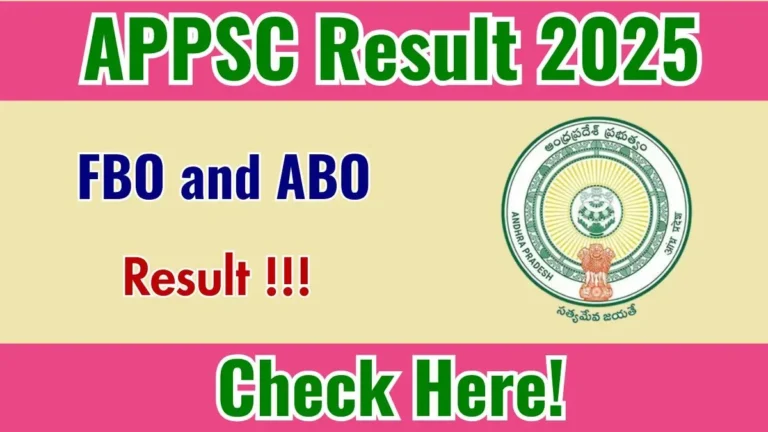 APPSC FBO and ABO Result 2025