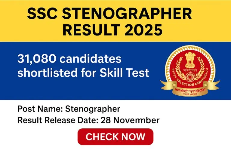 SSC Stenographer Result 2025
